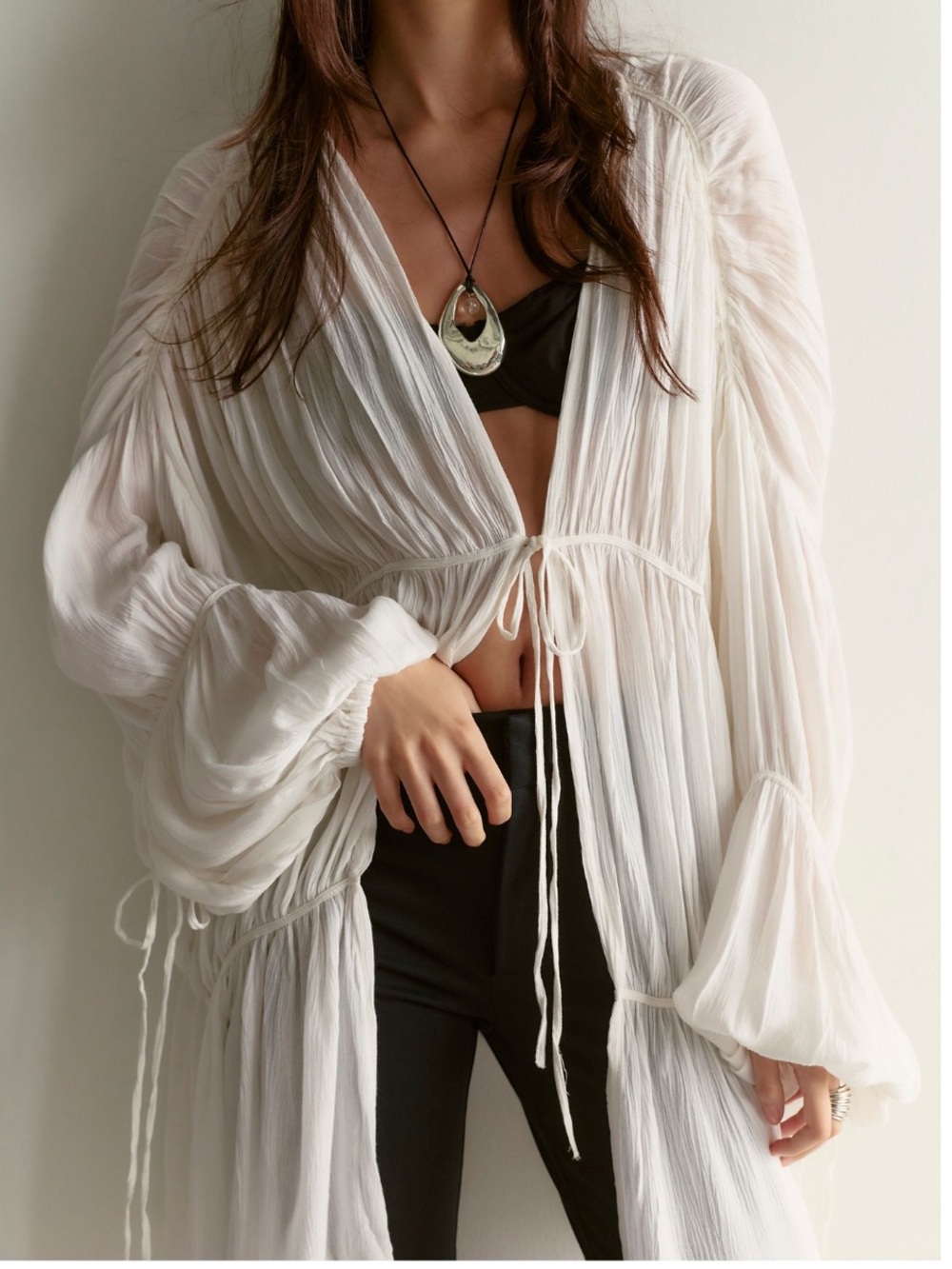 Free People Juliet Tie-Front Duster Top